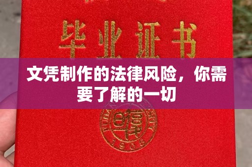 巴东文凭制作的法律风险，你需要了解的一切