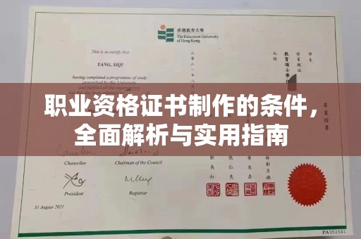 巴东职业资格证书制作的条件，全面解析与实用指南
