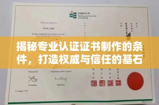 巴东揭秘专业认证证书制作的条件，打造权威与信任的基石